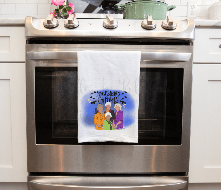 Golden Ghouls Tea Towel