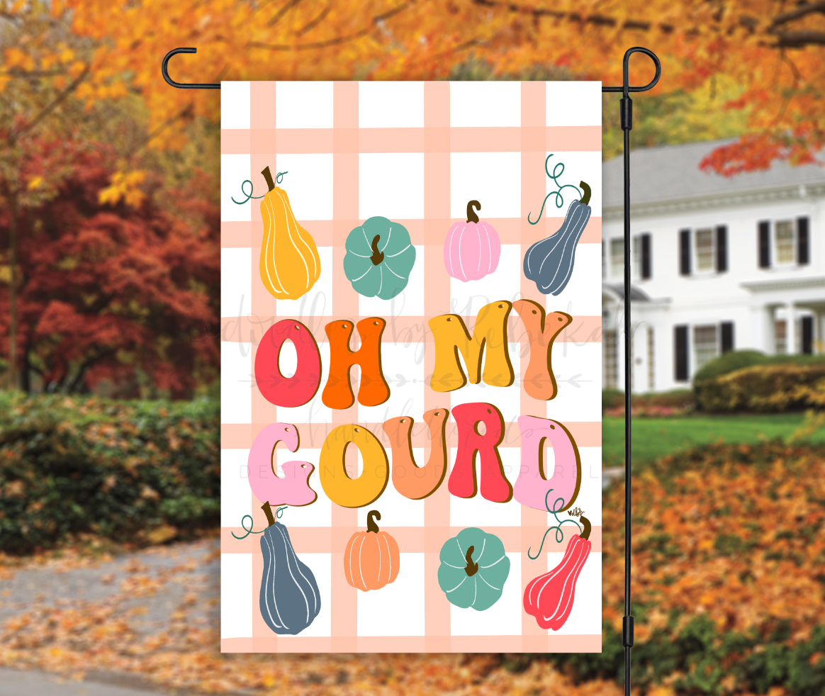 Oh My Gourd Garden Flag