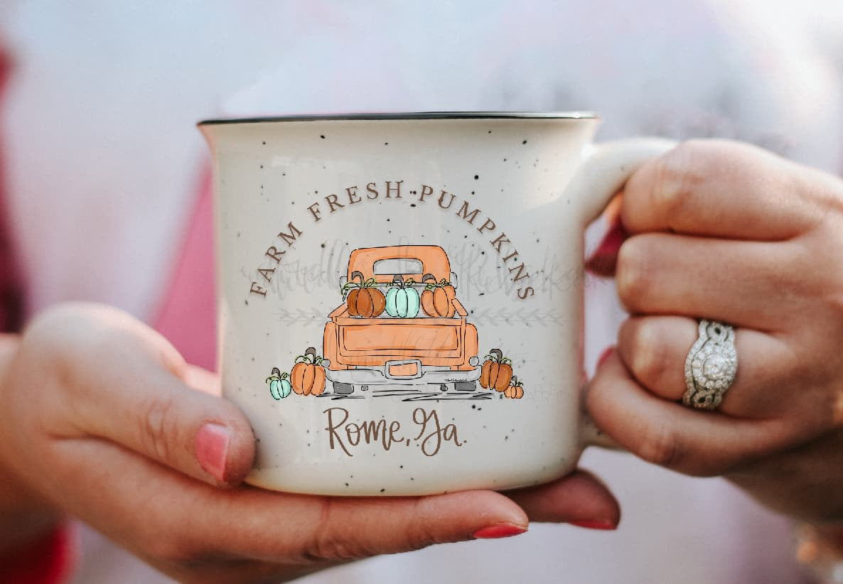 Farm Fresh Pumpkins Custom Town Camper Mug - Coffee Mug