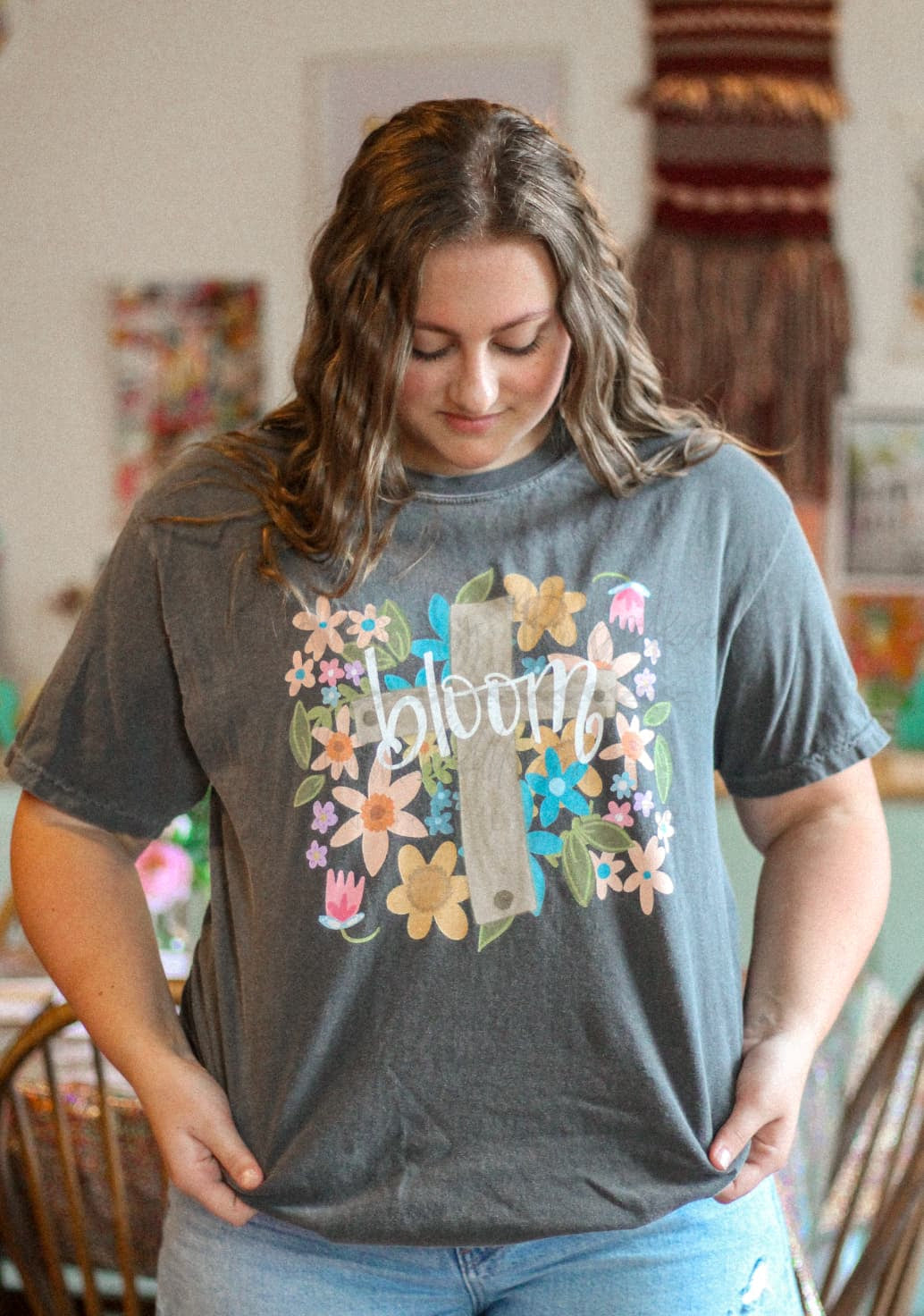Bloom Floral Cross Tee