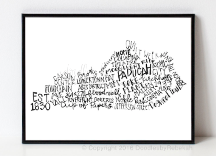 Paducah, KY 8x10 Print - Doodles by Rebekah
