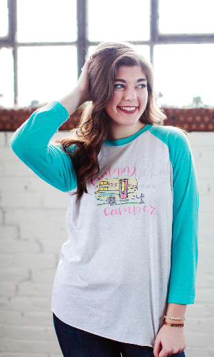 Happy Camper Baseball Tee - Doodles by Rebekah