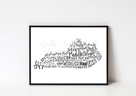 Middletown, KY 8x10 Print - Doodles by Rebekah