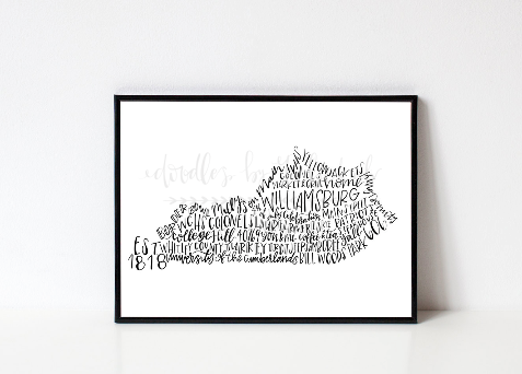 Williamsburg, KY 8x10 Print - Doodles by Rebekah