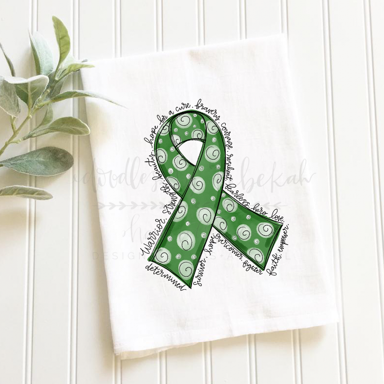 Cancer Awareness Ribbon Tea Towels - Doodles by Rebekah