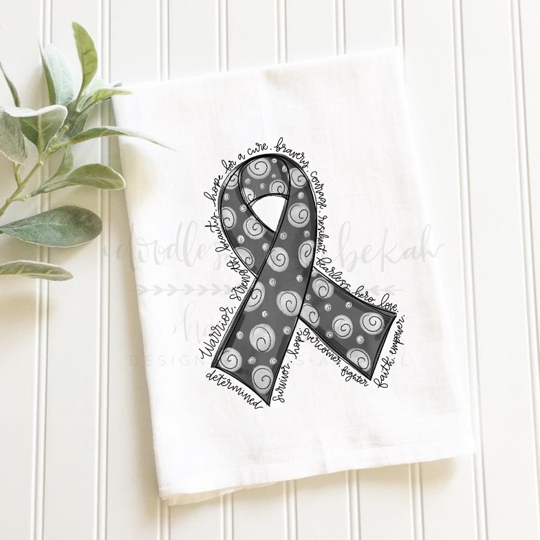 Cancer Awareness Ribbon Tea Towels - Doodles by Rebekah