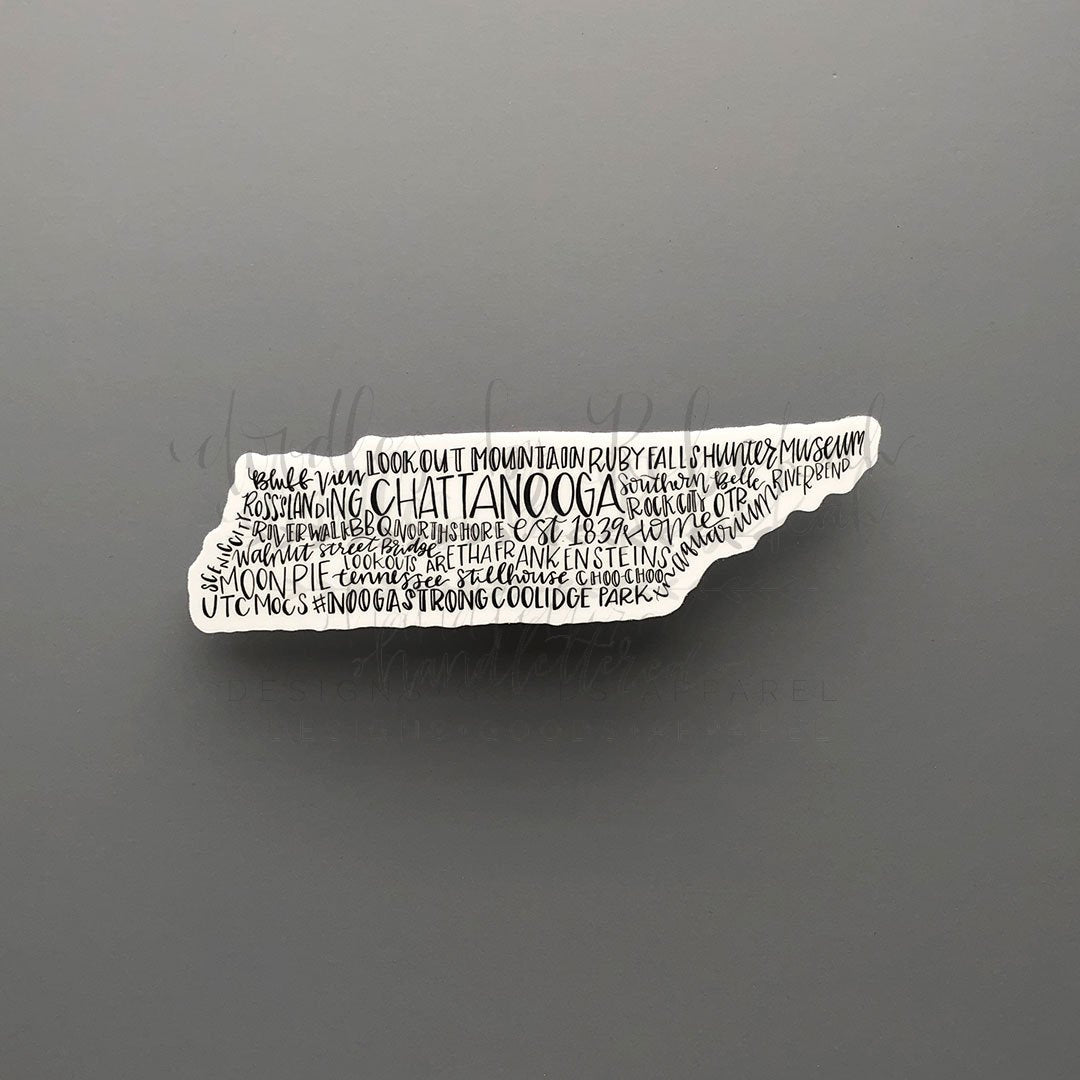 Chattanooga, TN Word Art Sticker - Doodles by Rebekah