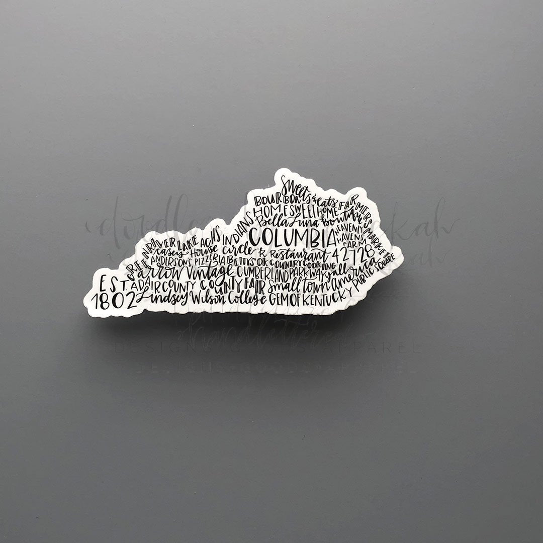 Columbia, KY Word Art Sticker - Doodles by Rebekah