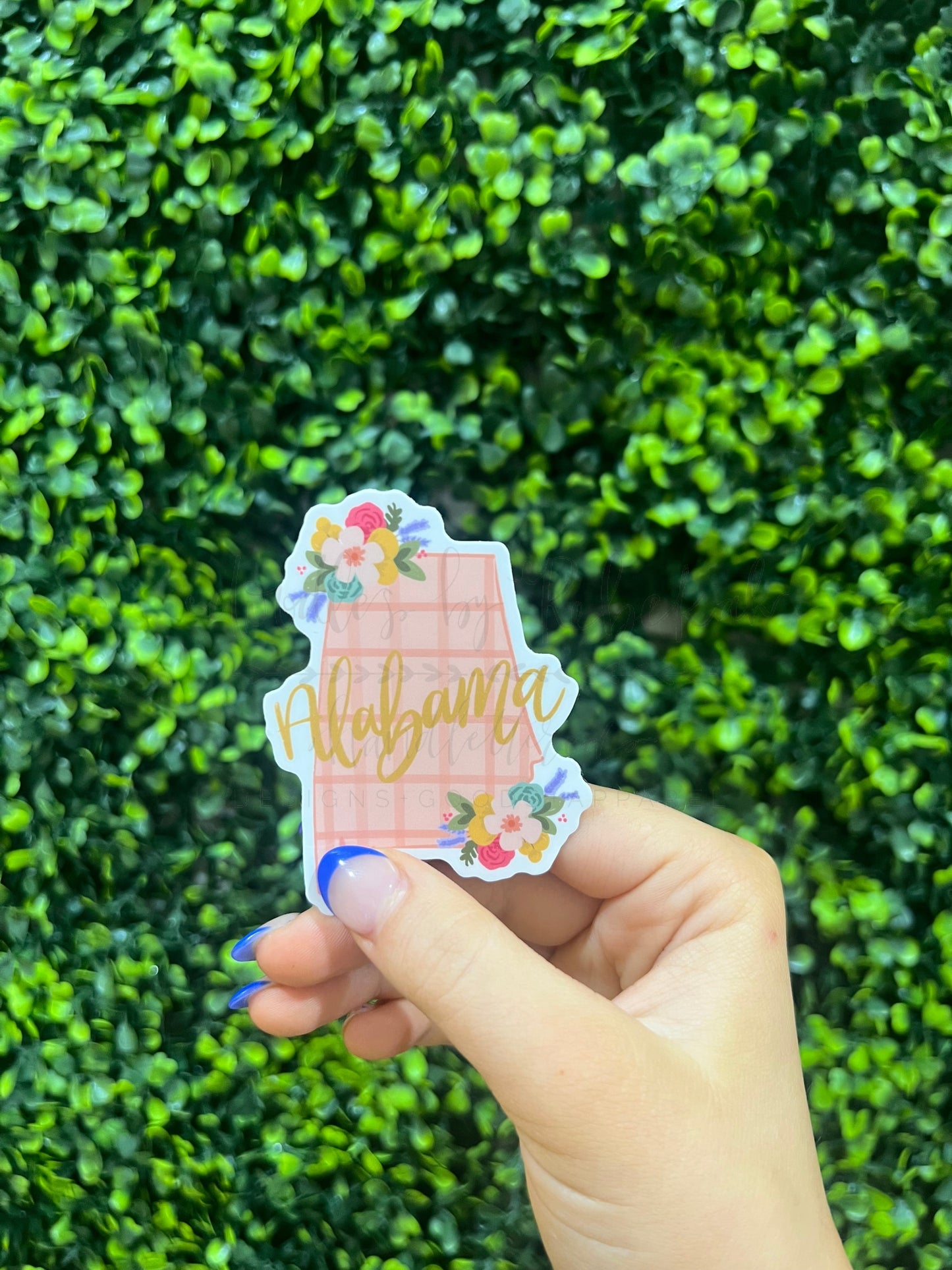 Alabama Pink Plaid Sticker