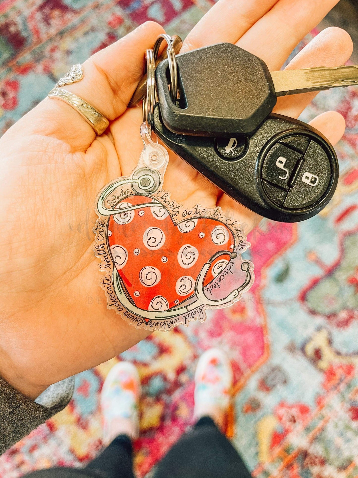 Nurse Heart Acrylic Keychain
