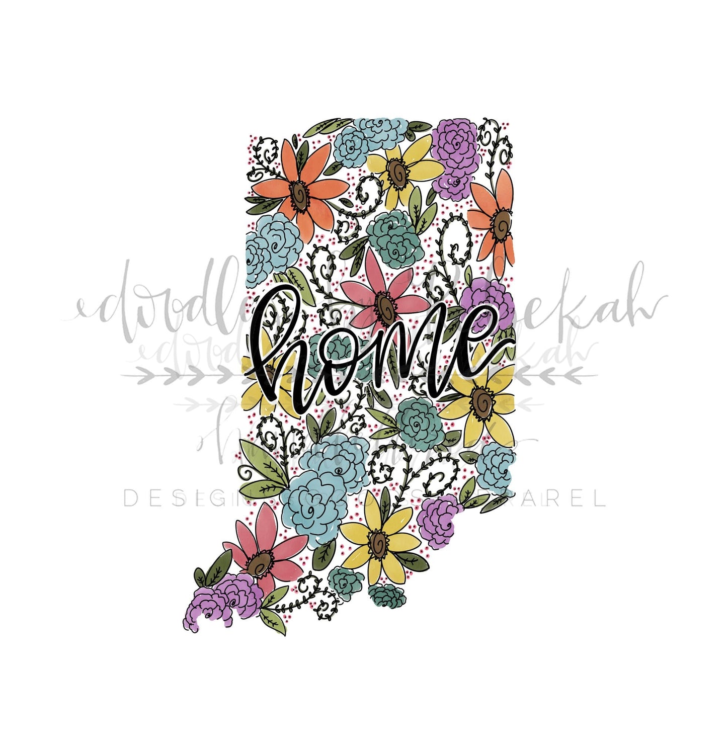 Indiana Floral Tee - Graphic Tee