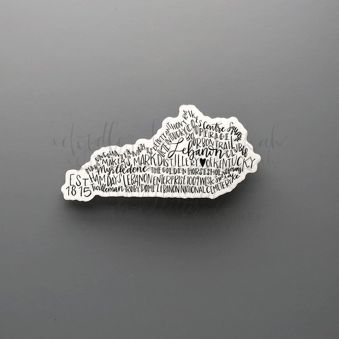 Lebanon, KY Word Art Sticker - Doodles by Rebekah