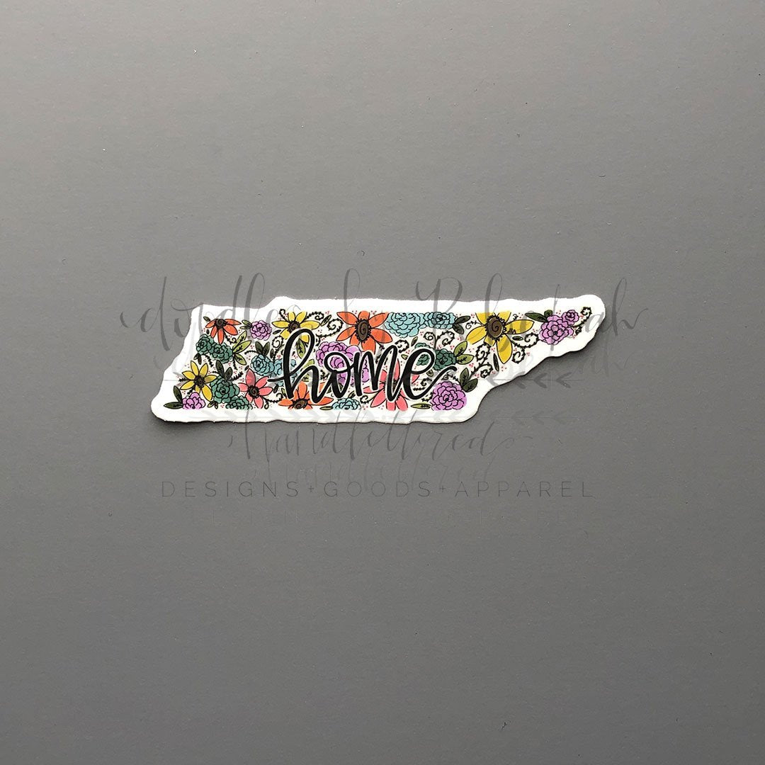 Tennessee Floral Home Sticker - Doodles by Rebekah