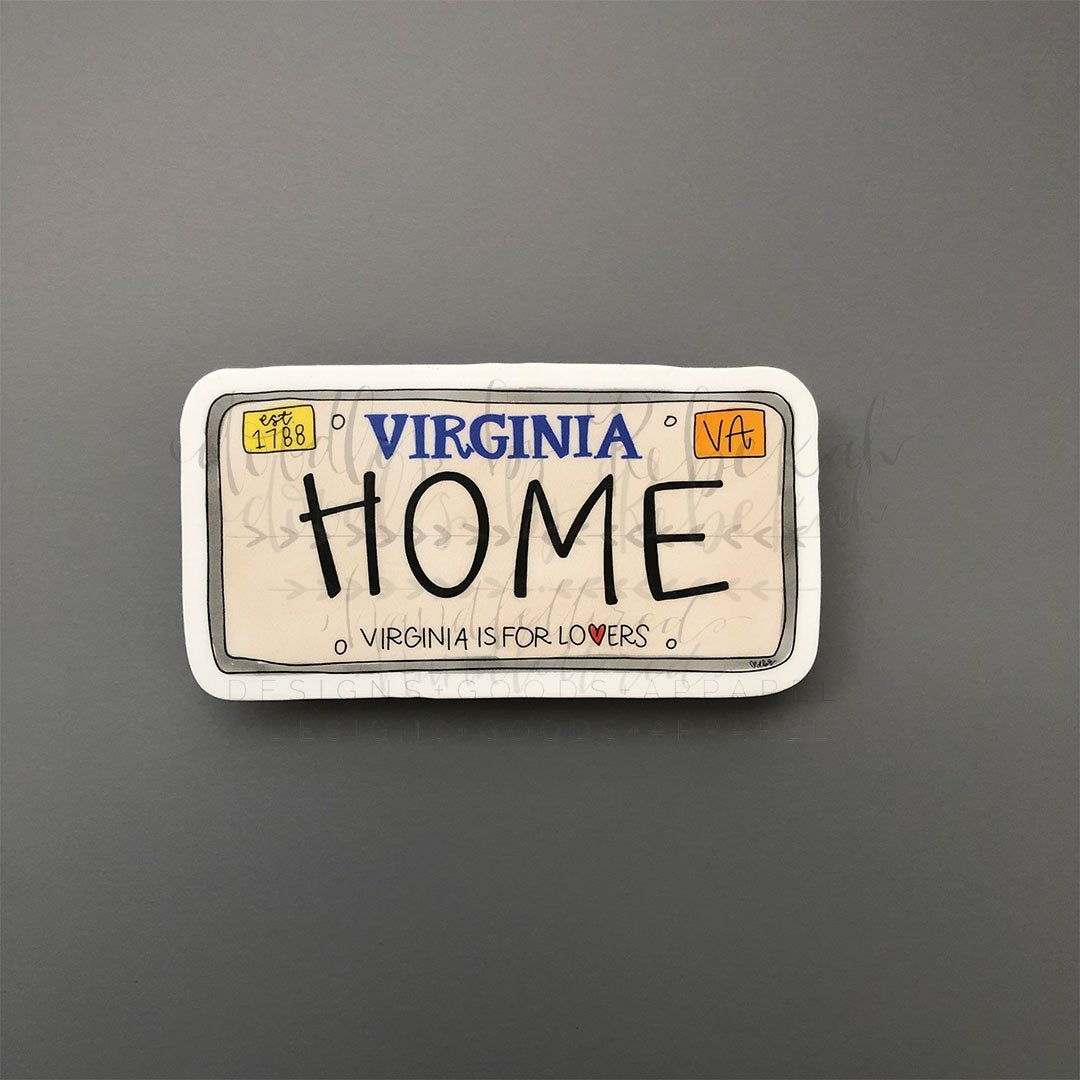 Virginia License Plate Sticker - Doodles by Rebekah