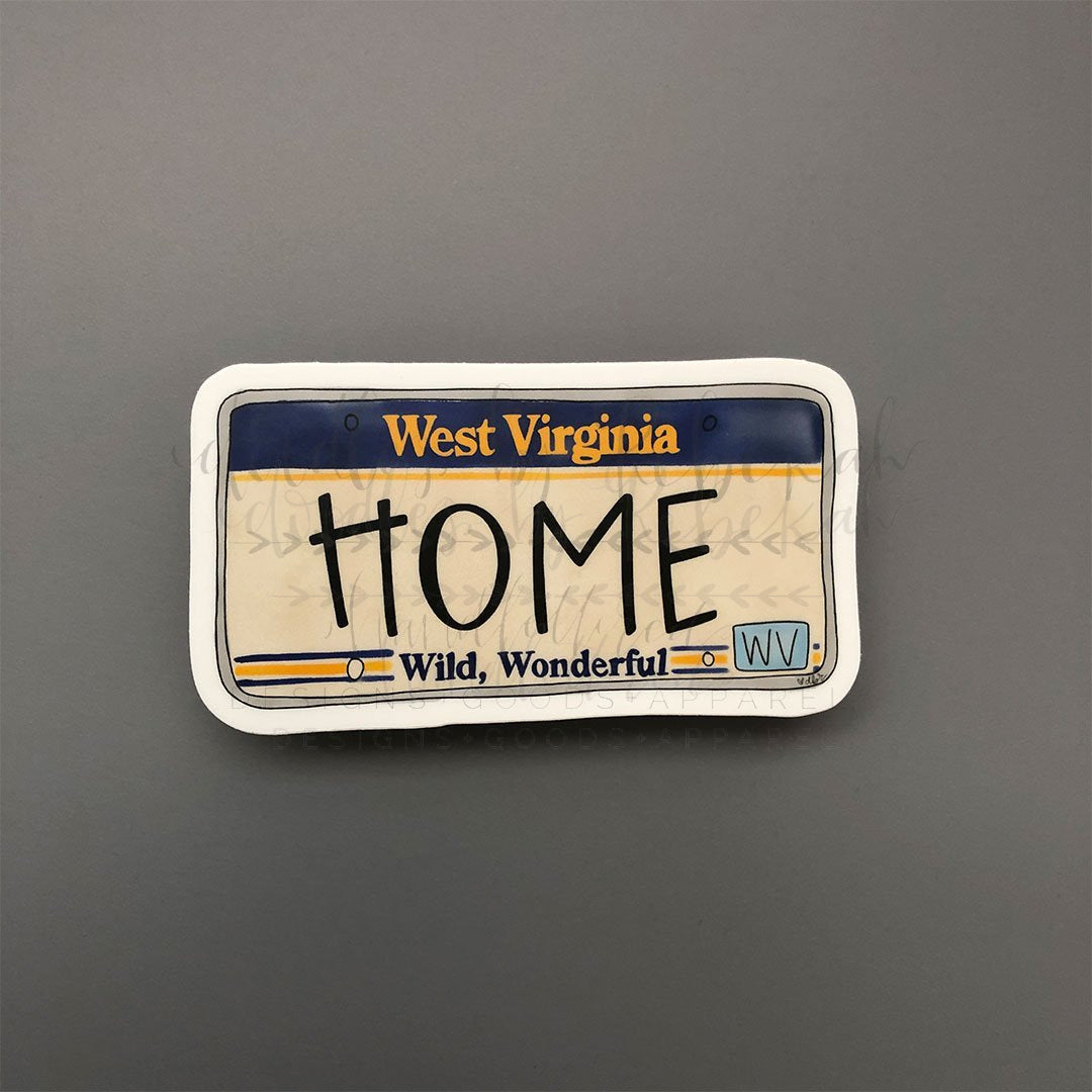 West Virginia License Plate Sticker - Doodles by Rebekah