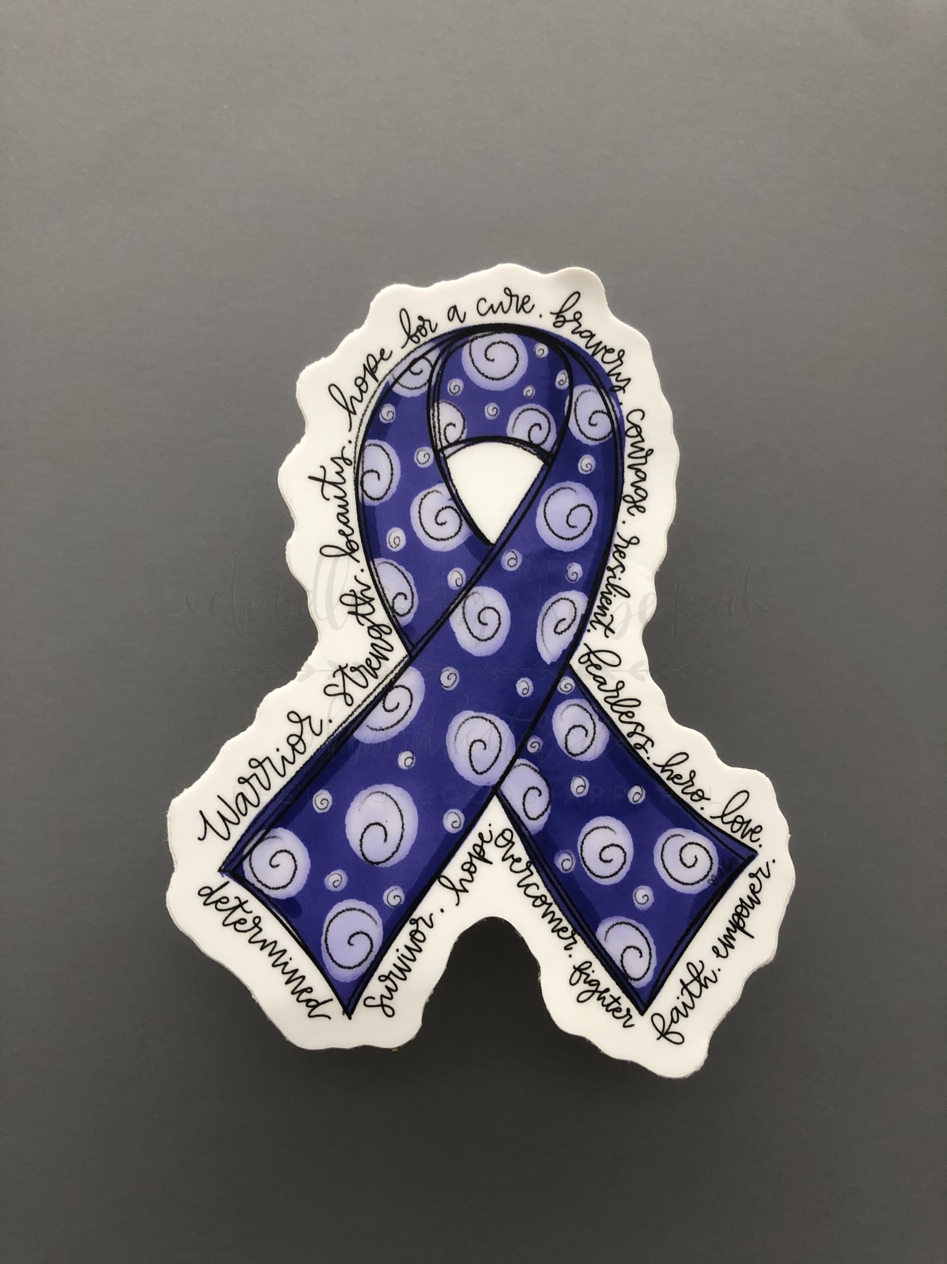 Hand drawn cancer awareness ribbon in Blue