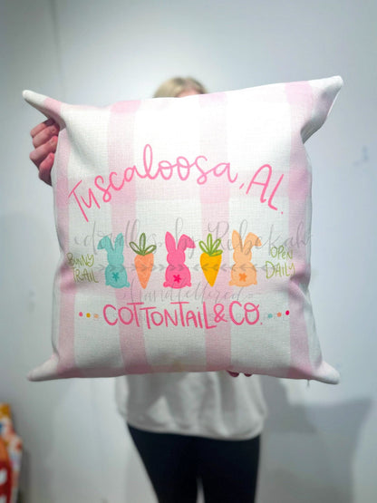 Cottontails & Co Custom Town Name pillow - Pillow