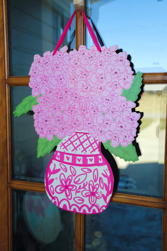 Pink hydrangea Doorhanger