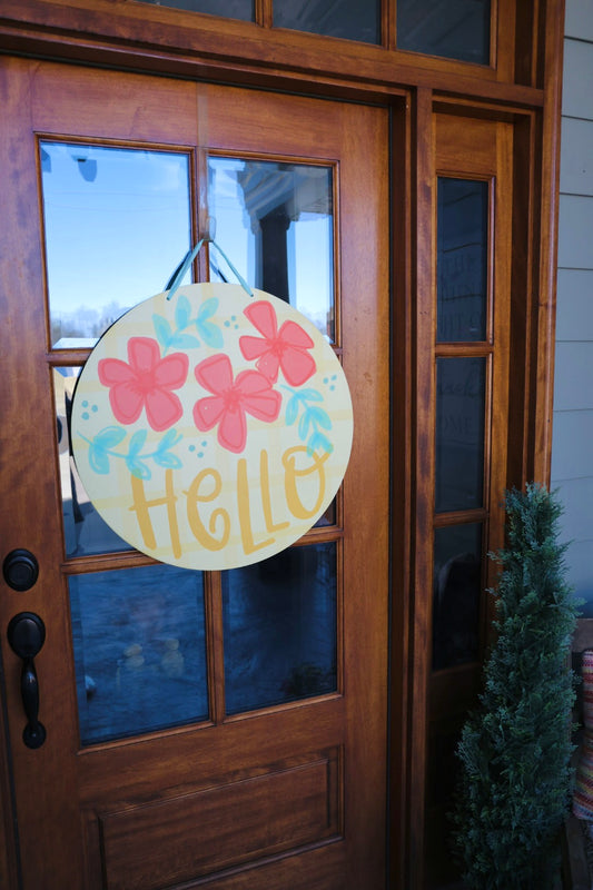 Hello Yellow Doorhanger