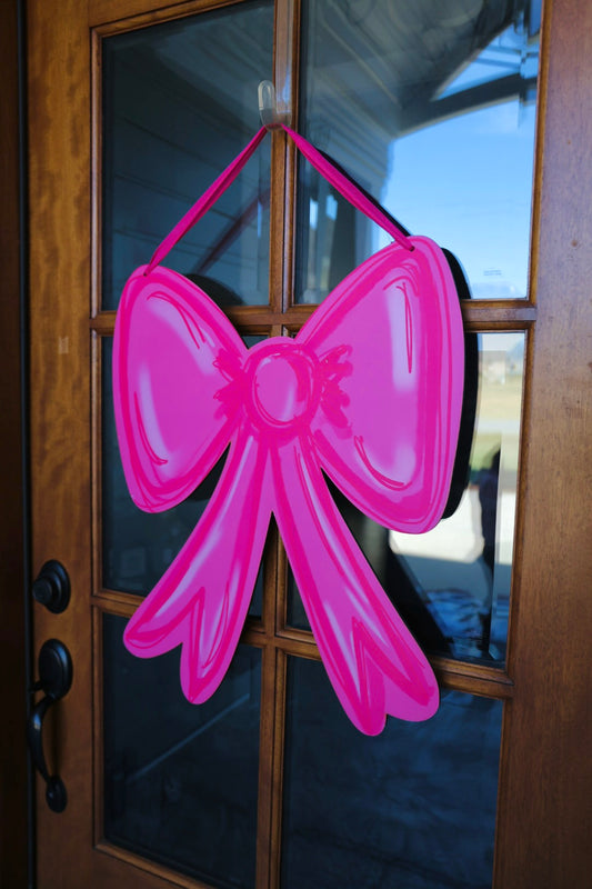 Pink Bow Doorhanger
