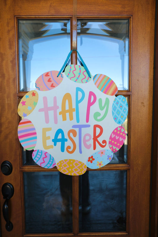 Happy Easter Egg Wreath Doorhanger