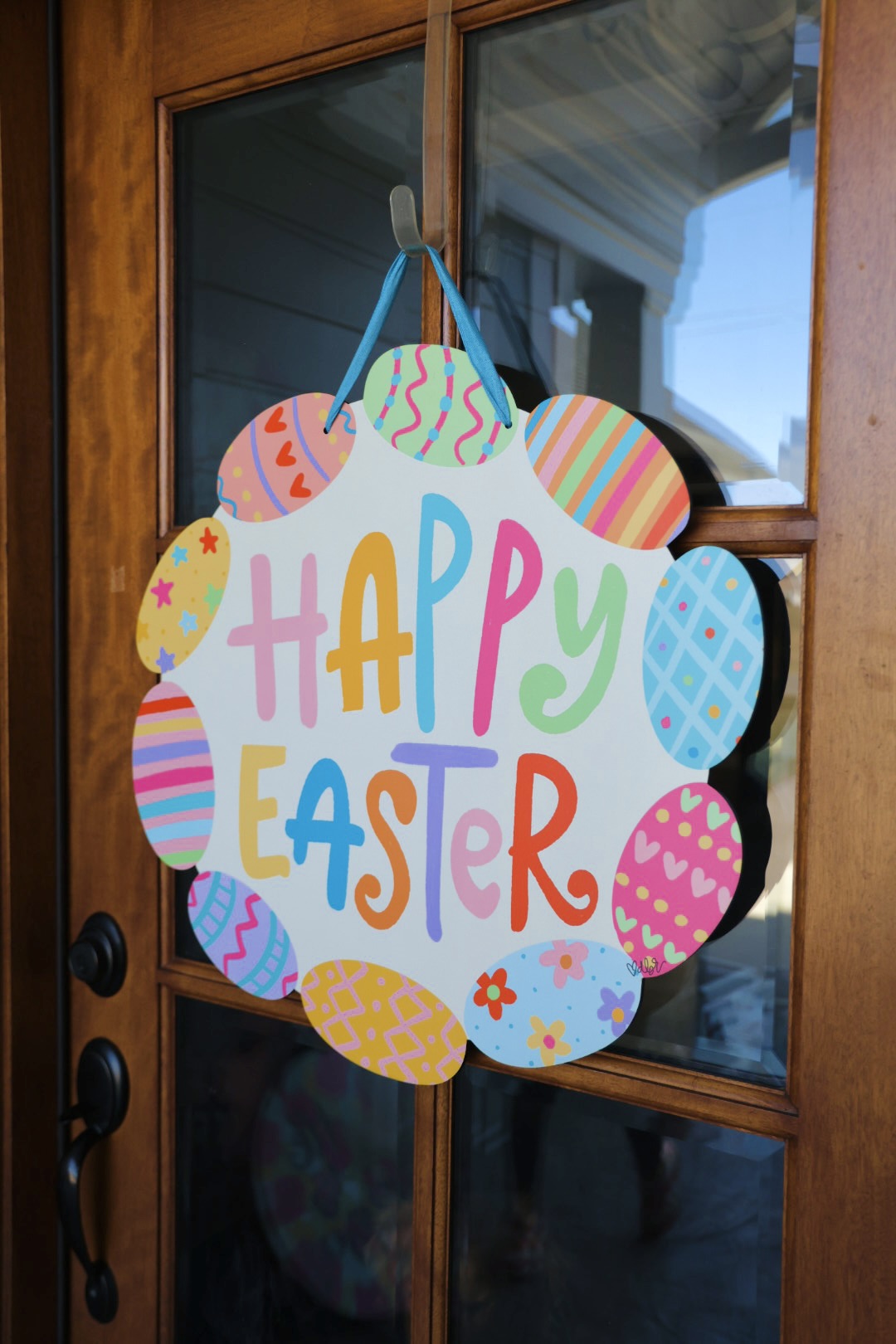 Happy Easter Egg Wreath Doorhanger