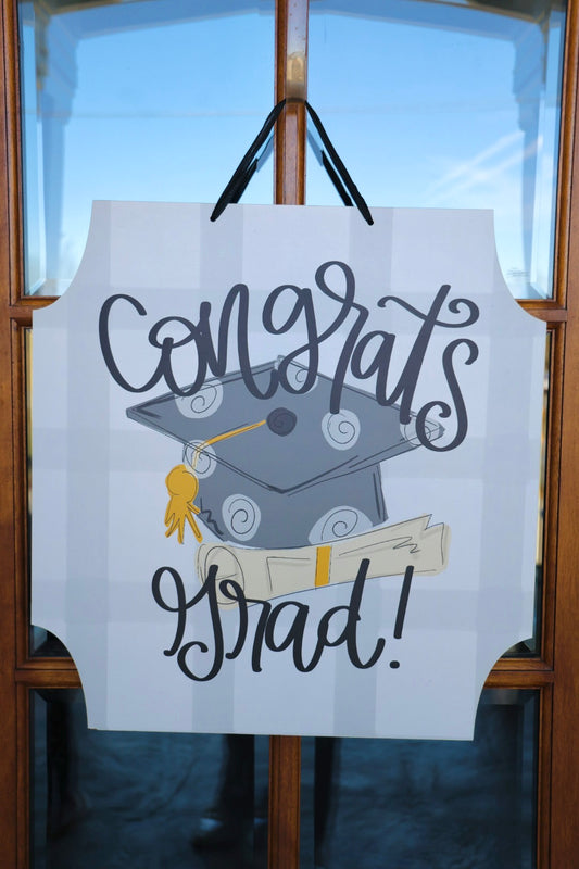 Congrats Grad Square Doorhanger