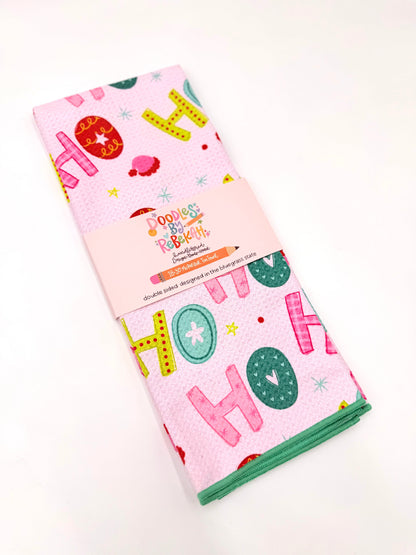 Ho Ho Ho- Microfiber Waffle Weave Tea Towel