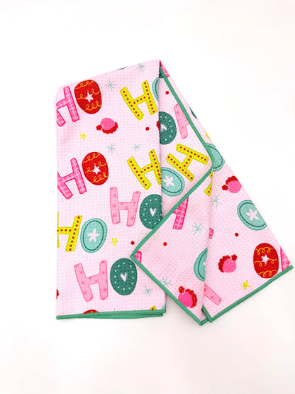 Ho Ho Ho- Microfiber Waffle Weave Tea Towel