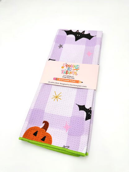 Halloween Icons- Microfiber Waffle Weave Tea Towel