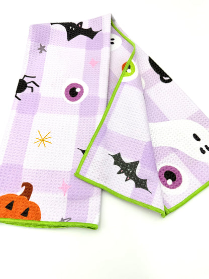 Halloween Icons- Microfiber Waffle Weave Tea Towel