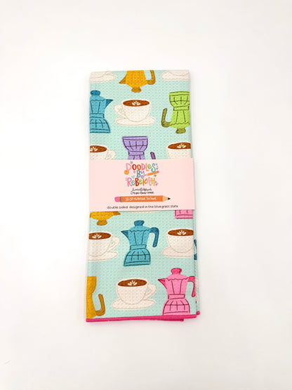 Coffee- Microfiber Waffle Weave Tea Towel