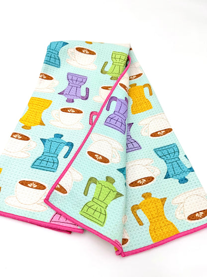 Coffee- Microfiber Waffle Weave Tea Towel