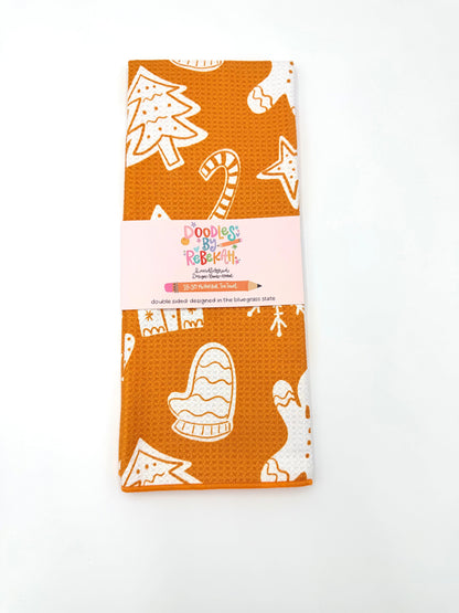 Gingerbread Dreams- Microfiber Waffle Weave Tea Towel