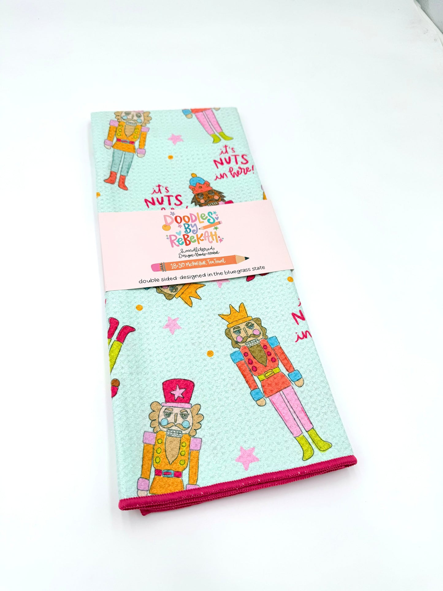 It's Nuts in Here! Nutcracker- Microfiber Waffle Weave Tea Towel