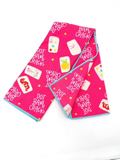 Mahjong- Microfiber Waffle Weave Tea Towel