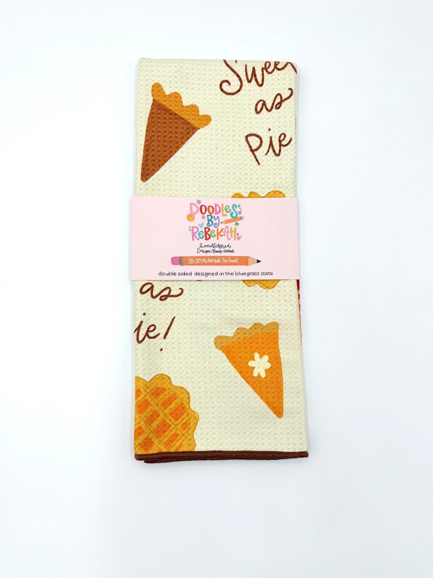 Sweet as Pie- Microfiber Waffle Weave Tea Towel
