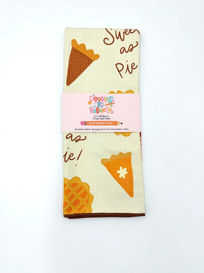 Sweet as Pie- Microfiber Waffle Weave Tea Towel