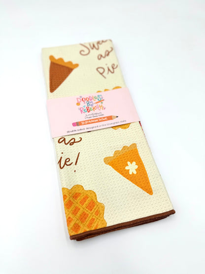 Sweet as Pie- Microfiber Waffle Weave Tea Towel