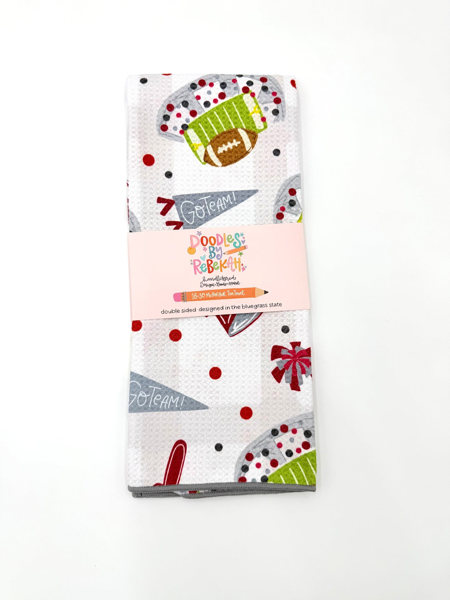 Crimson & Gray Football Game Day- Microfiber Waffle Weave Tea Towel