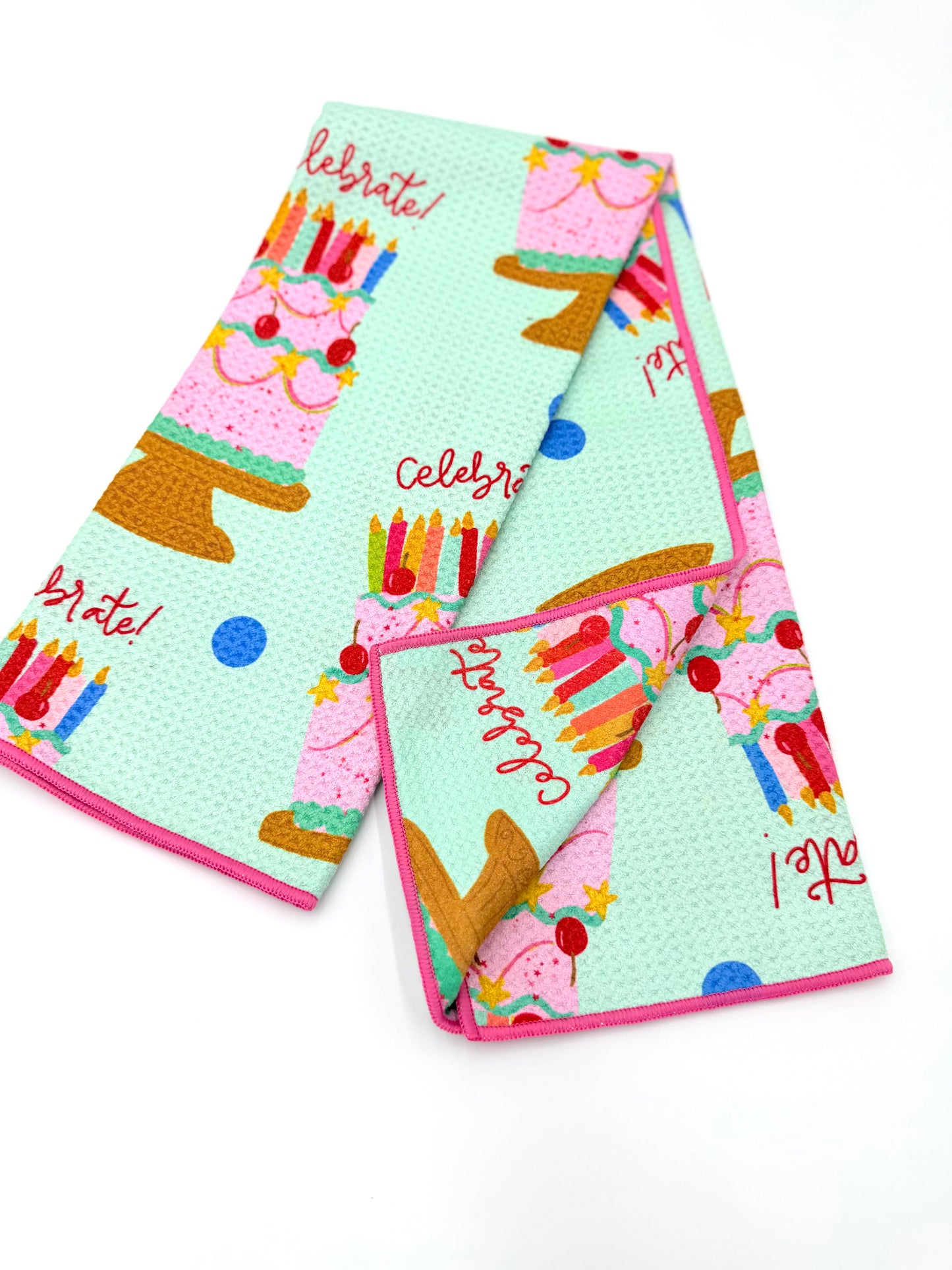 Birthday- Microfiber Waffle Weave Tea Towel