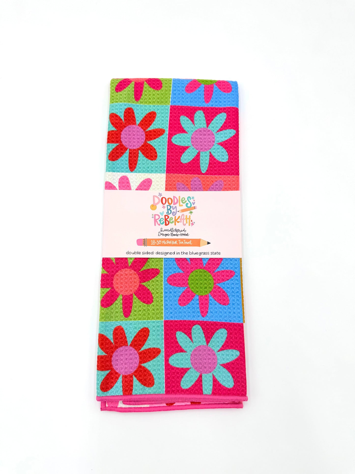 Hippie Daisy- Microfiber Waffle Weave Tea Towel