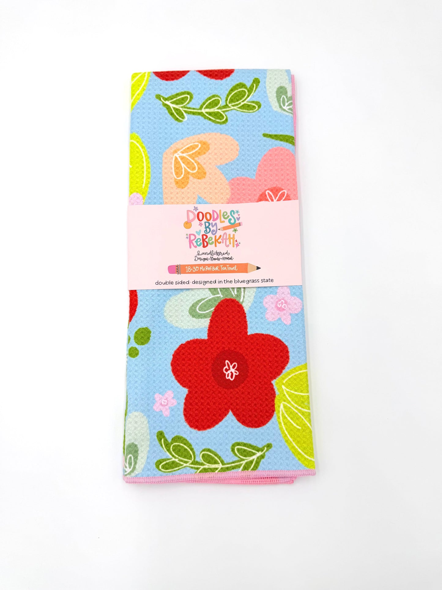 Peaceful Fields Floral- Microfiber Waffle Weave Tea Towel