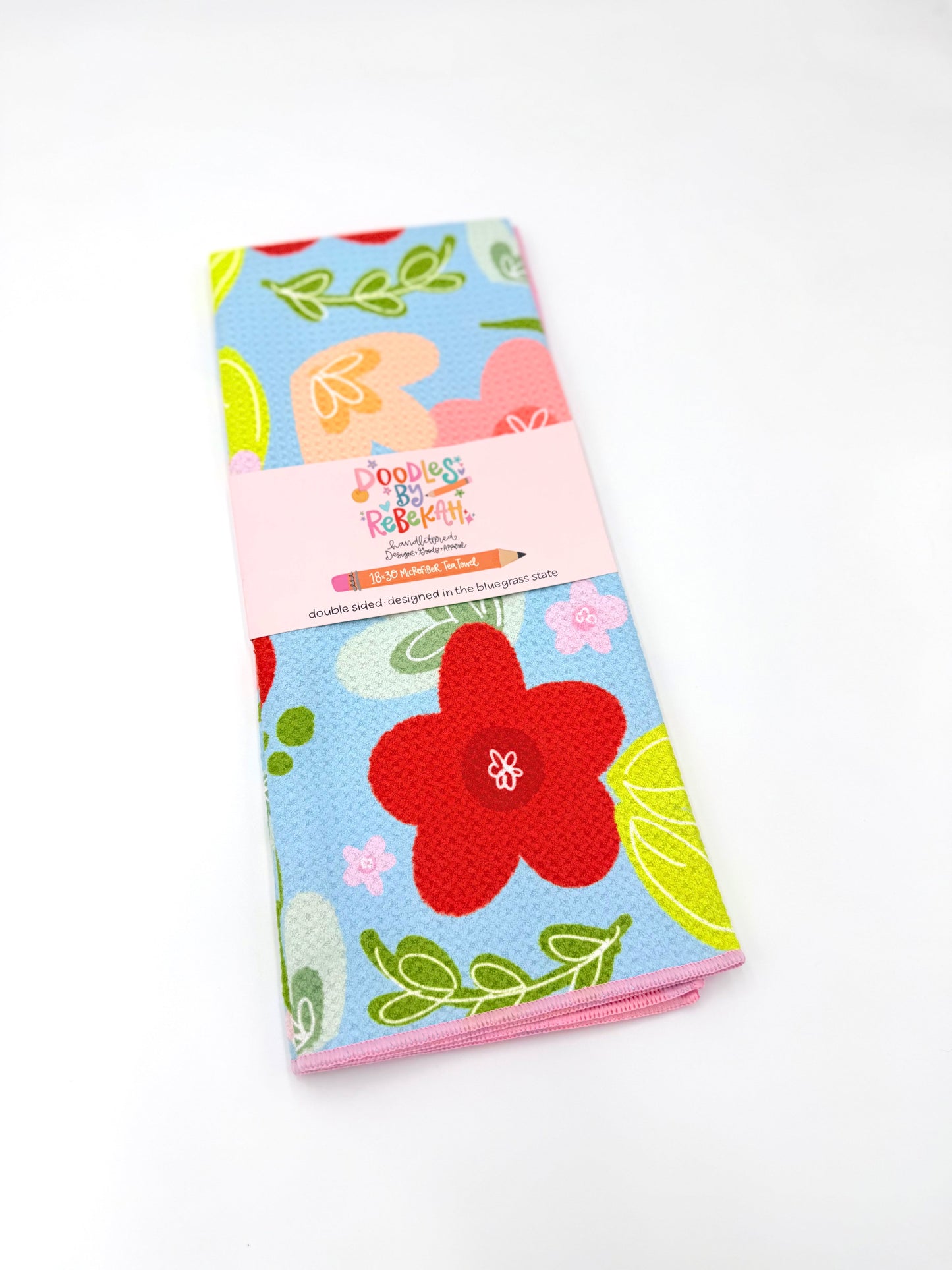Peaceful Fields Floral- Microfiber Waffle Weave Tea Towel