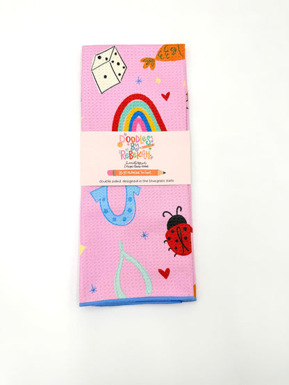 Lucky You- Microfiber Waffle Weave Tea Towel