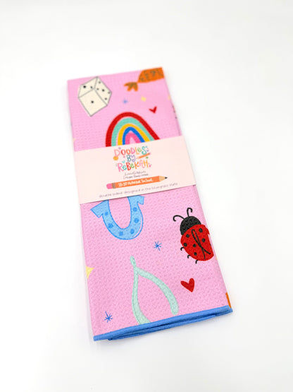Lucky You- Microfiber Waffle Weave Tea Towel