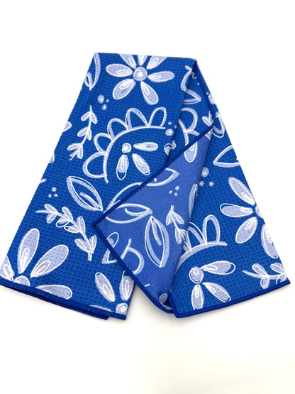 Chinoiserie- Microfiber Waffle Weave Tea Towel