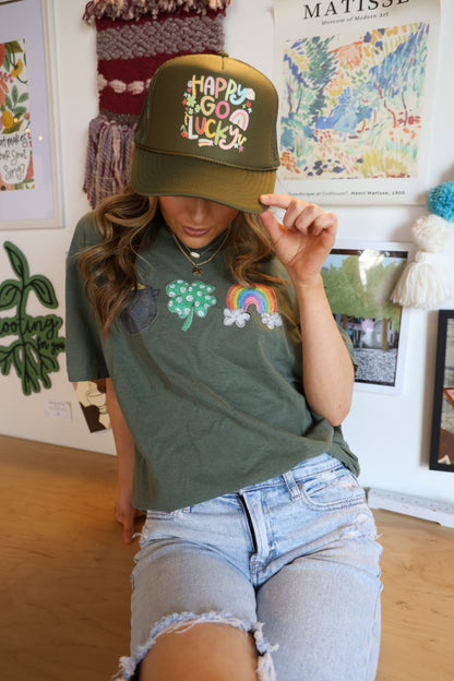 Triple Patty Tee- Moss Tee