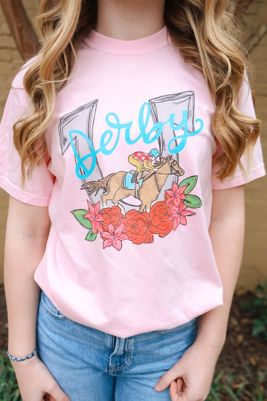 Aqua Derby- Bubblegum Tee