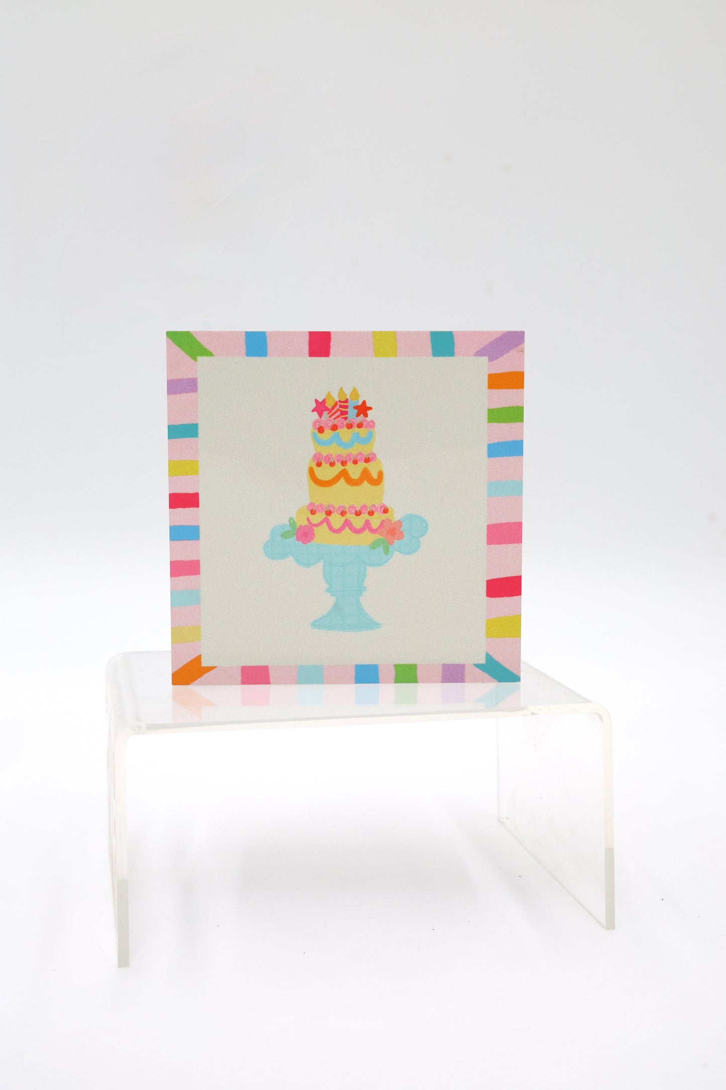 Colorful Tiered Cake 4x4 Block